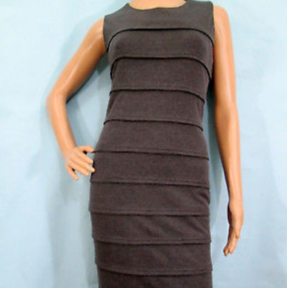 Calvin Klein Dark Gray Tiered Dress